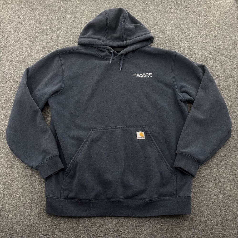 Carhartt Loose Fit Midweight Blue Hoodie Pullover Men's Large Workwear Logo